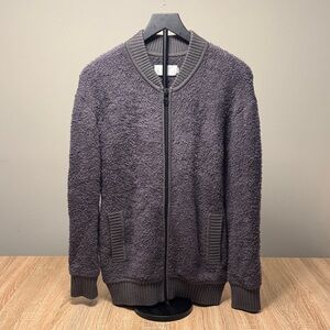 Vince Gray Teddy Sweater Bomber Jacket